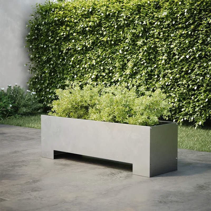Rectangular Outdoor Planter with Raised Base Rectangular Outdoor Planter with Raised Base