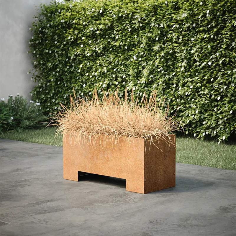Rectangular Outdoor Planter with Raised Base Rectangular Outdoor Planter with Raised Base